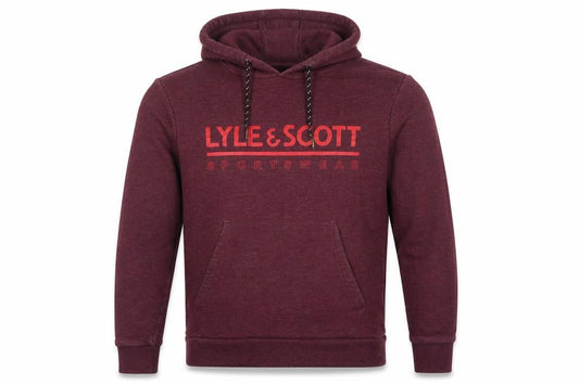 Lyle & Scott Men’s Red Small Logo Graphic Pullover Hoodie Sportswear