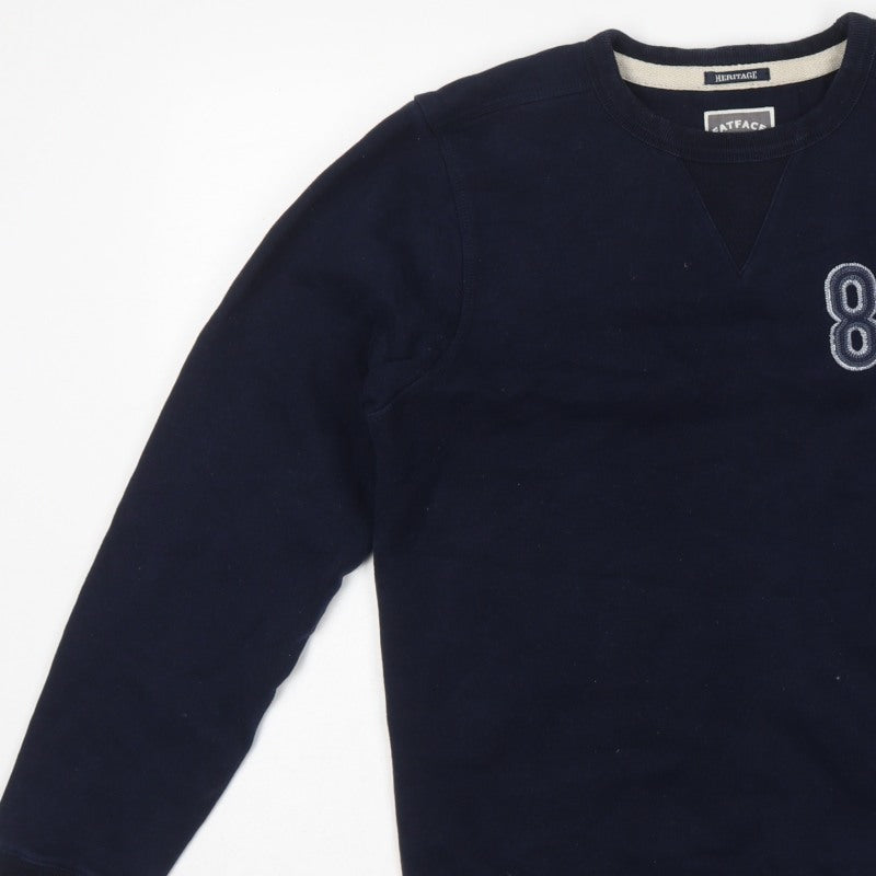 FatFace Men’s Blue S Pullover Crew Neck 88 Embroidered Sweatshirt