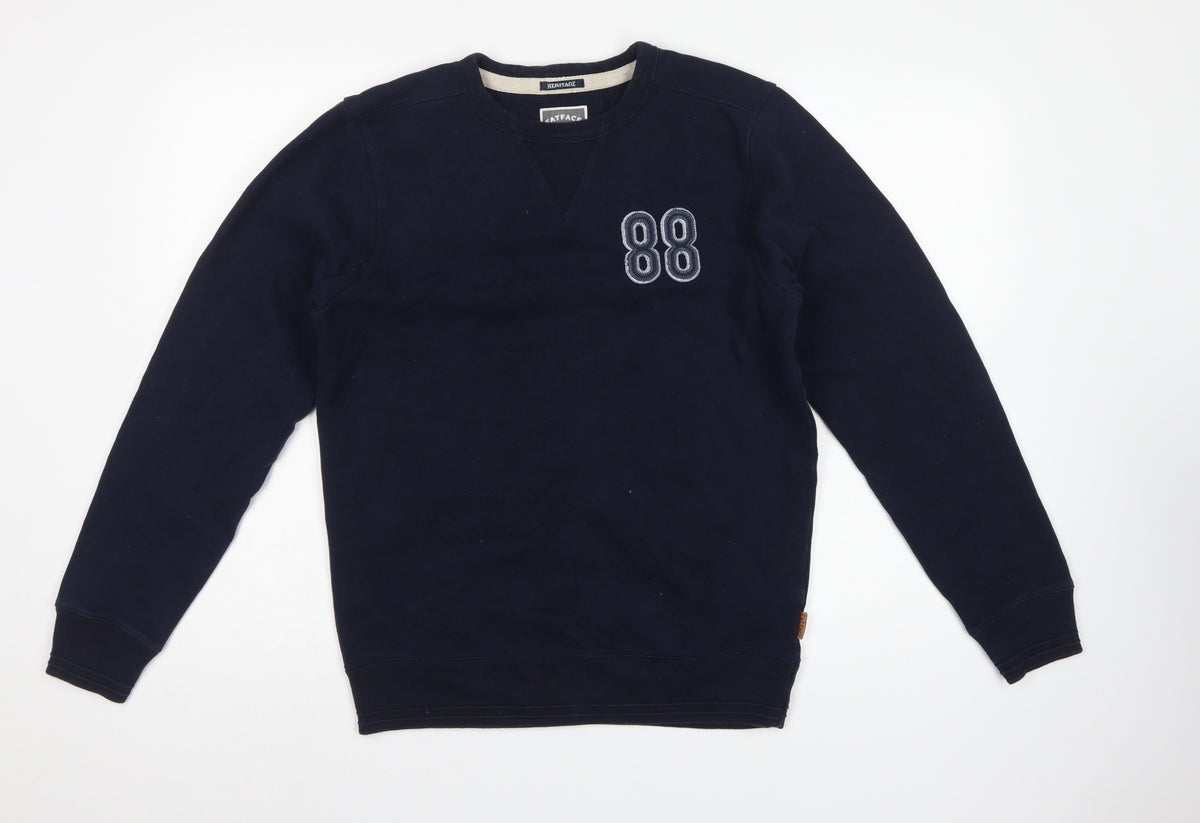 FatFace Men’s Blue S Pullover Crew Neck 88 Embroidered Sweatshirt
