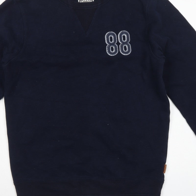 FatFace Men’s Blue S Pullover Crew Neck 88 Embroidered Sweatshirt