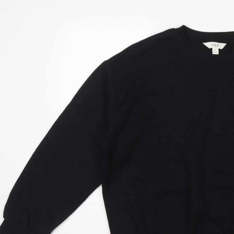 Marks and Spencer Women Black M Pullover Crew Neck Sweatshirt