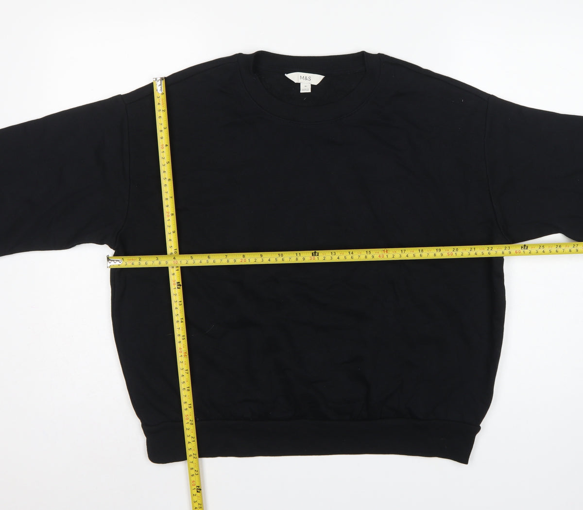 Marks and Spencer Women Black M Pullover Crew Neck Sweatshirt