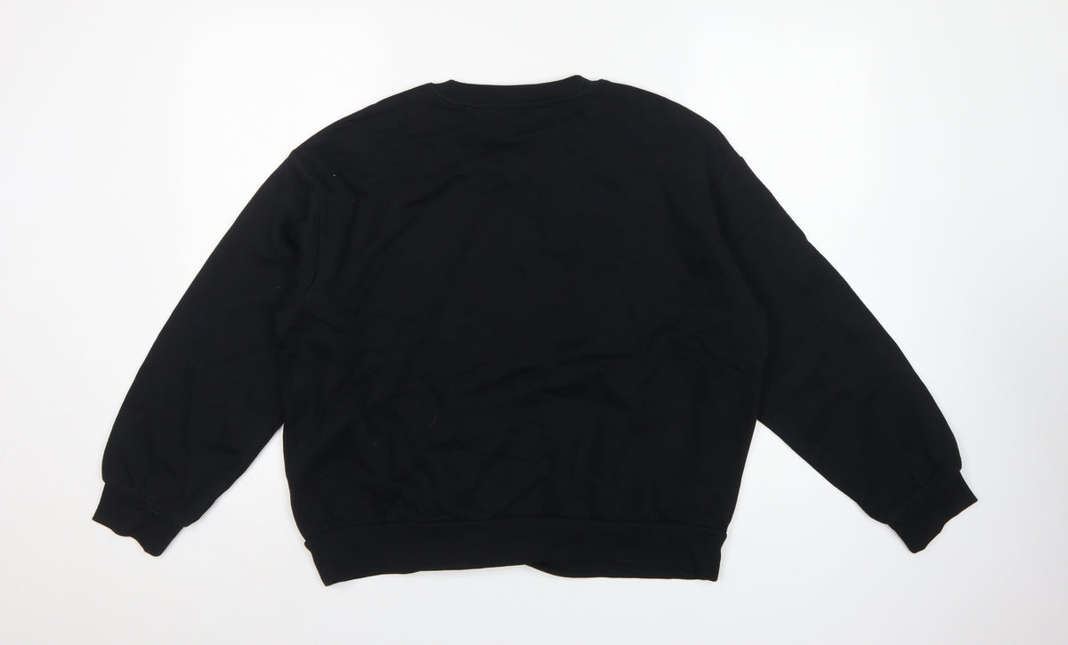 Marks and Spencer Women Black M Pullover Crew Neck Sweatshirt
