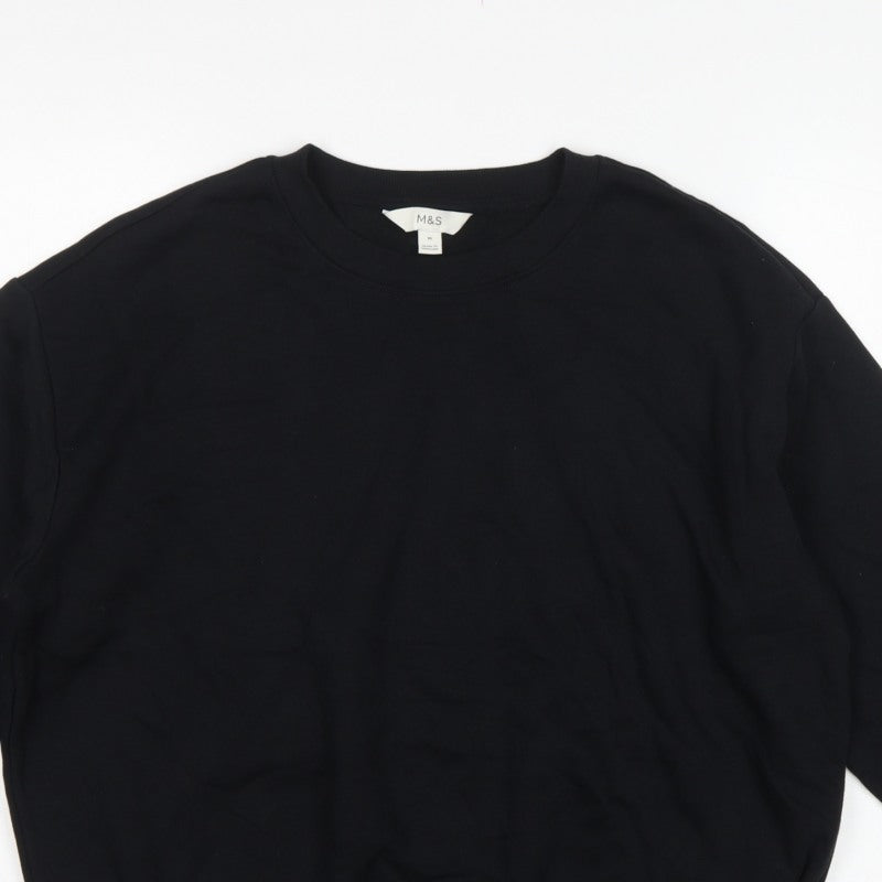 Marks and Spencer Women Black M Pullover Crew Neck Sweatshirt