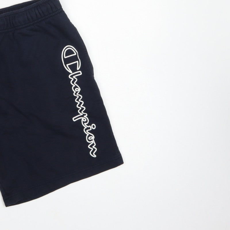 Champion Men’s Blue Large Logo Elastic Waist Sweat Shorts