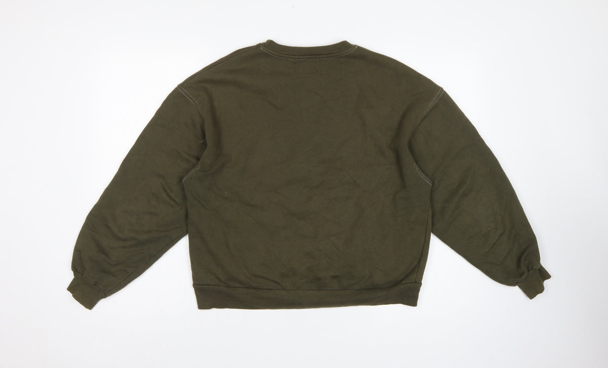 Pull&Bear Women's Green S Minnesota Graphic Pullover Sweatshirt