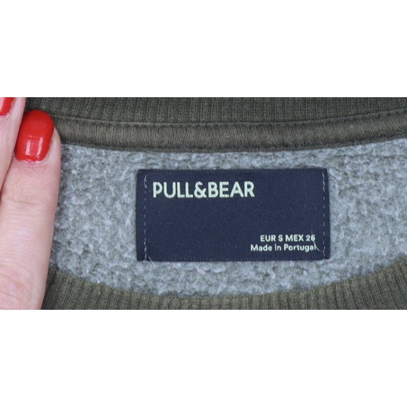Pull&Bear Women's Green S Minnesota Graphic Pullover Sweatshirt
