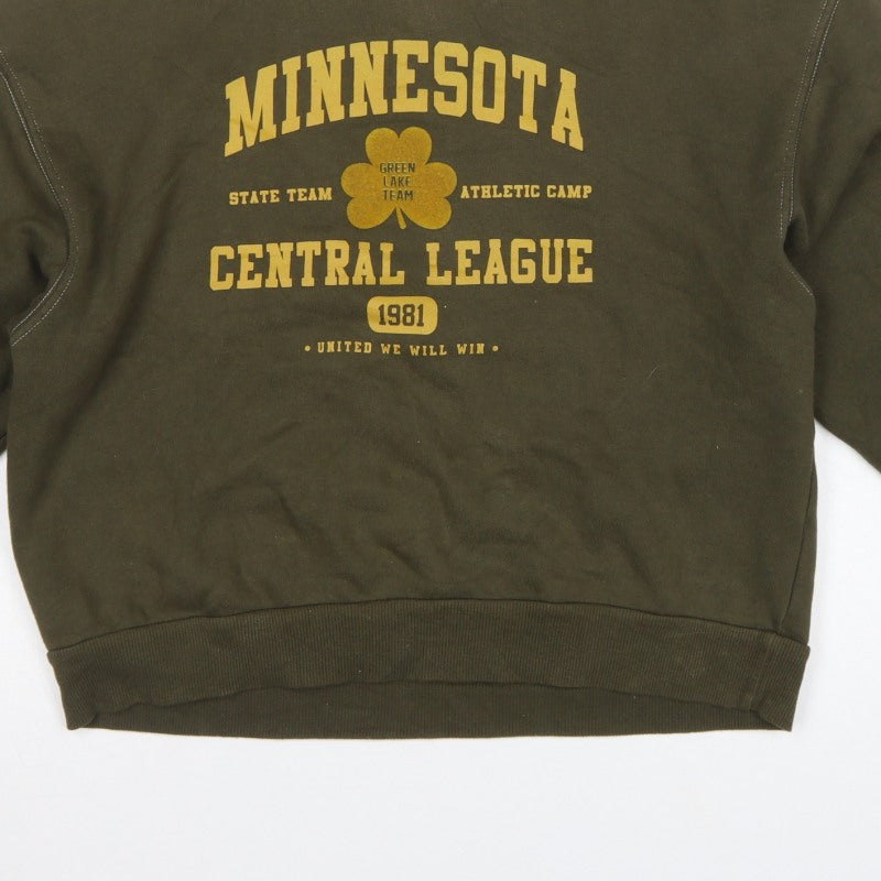 Pull&Bear Women's Green S Minnesota Graphic Pullover Sweatshirt
