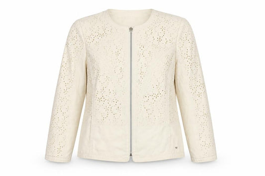 Kirsten Women’s Ivory UK 14 Floral Cutwork Zip Jacket
