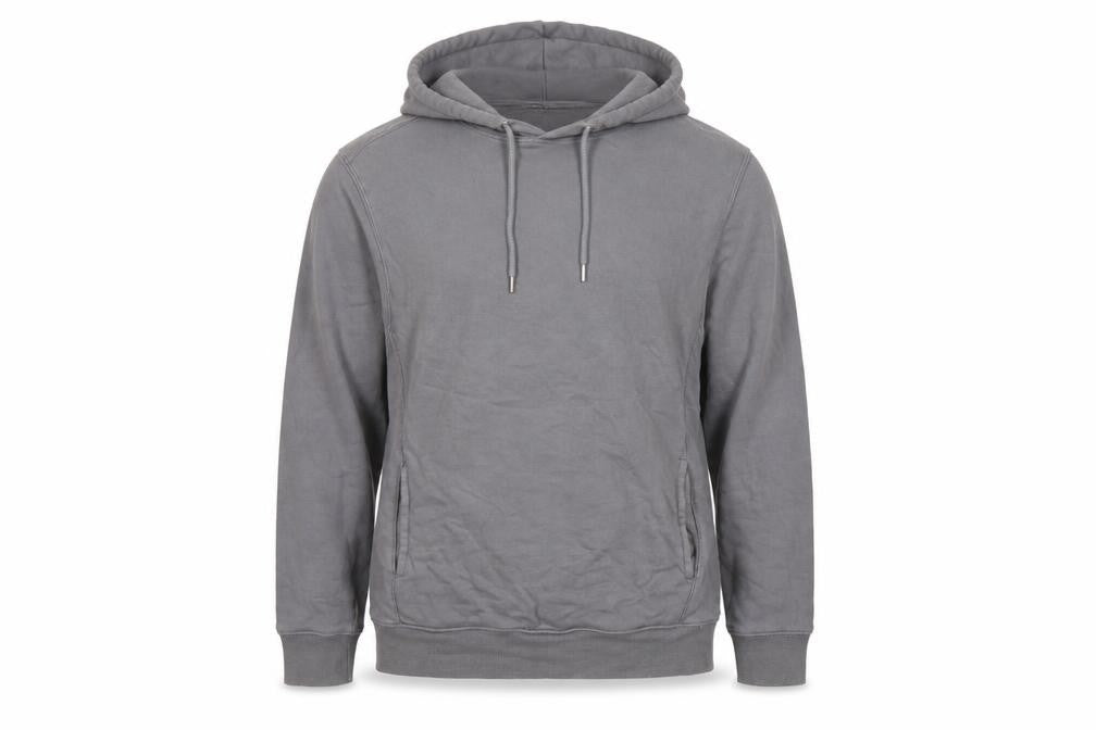 H&M Men’s Grey L Regular Fit Pullover Hoodie Drawstring Pockets