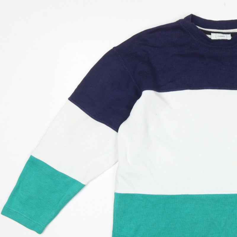 Canda Women Multicoloured L Colourblock Crew Neck 3/4 Sleeve Sweatshirt