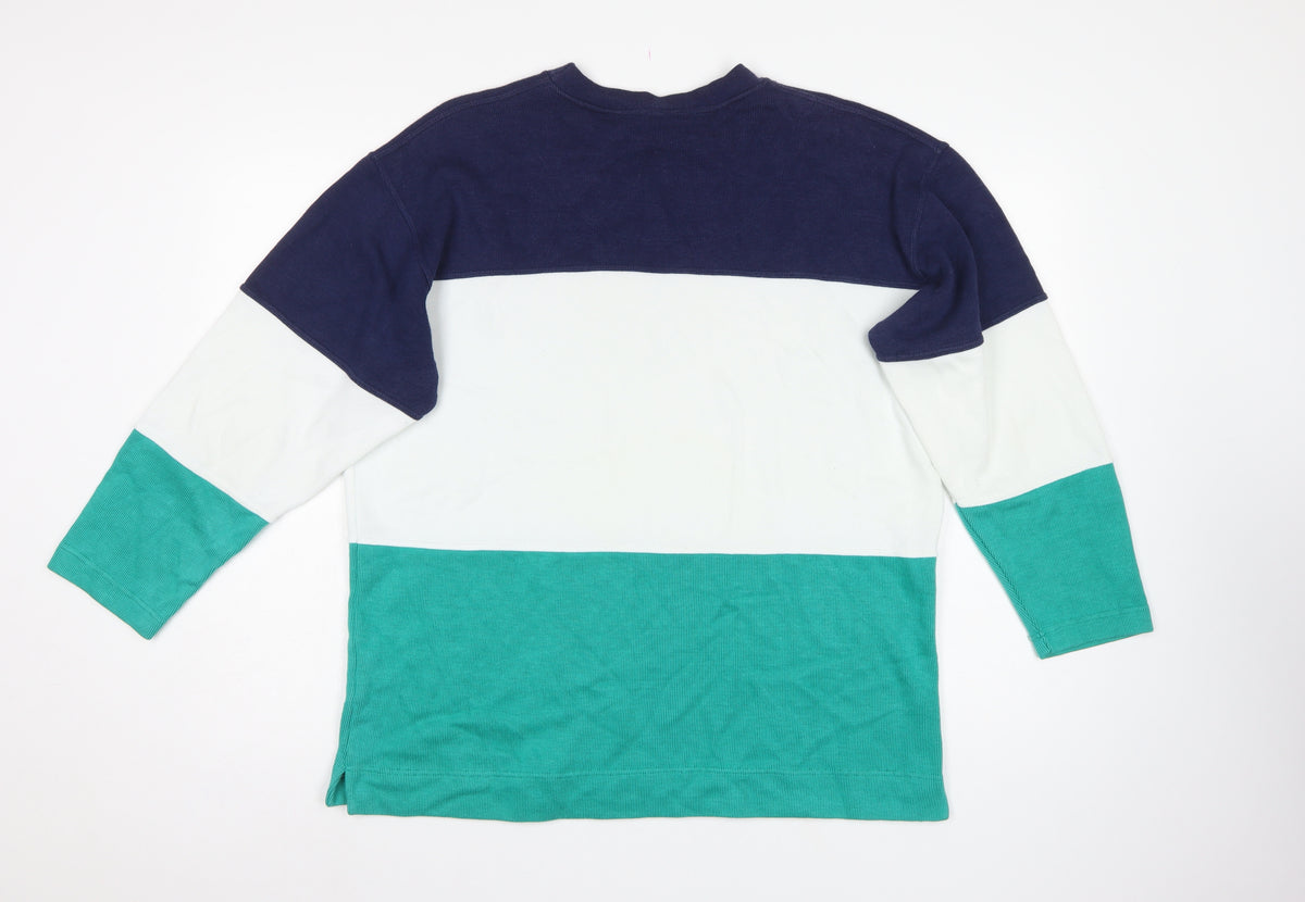 Canda Women Multicoloured L Colourblock Crew Neck 3/4 Sleeve Sweatshirt