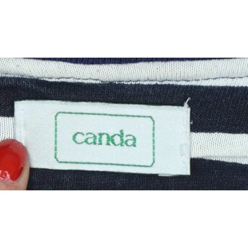 Canda Women Multicoloured L Colourblock Crew Neck 3/4 Sleeve Sweatshirt