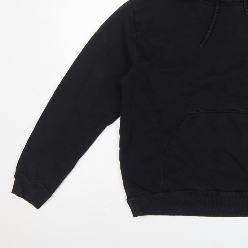 Topshop Women’s Black Size 10 Pullover Hoodie Drawstring Kangaroo Pocket