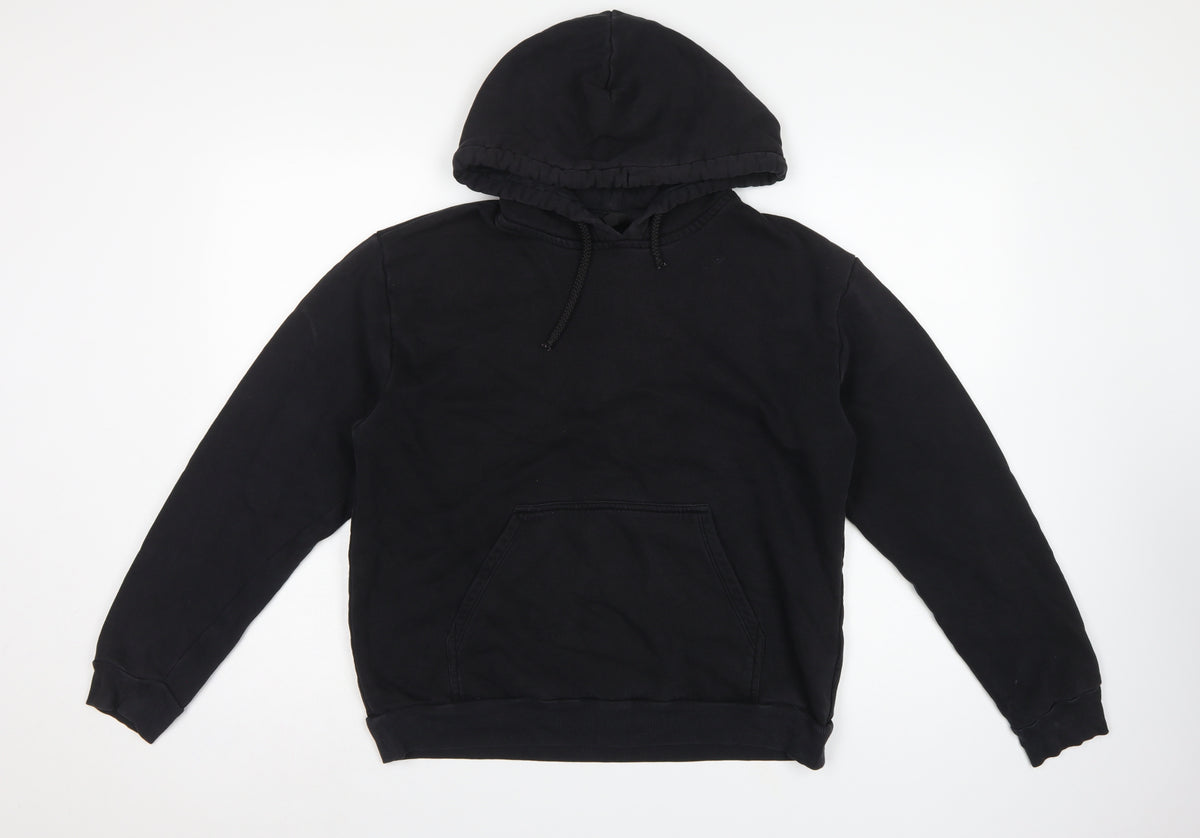Topshop Women’s Black Size 10 Pullover Hoodie Drawstring Kangaroo Pocket
