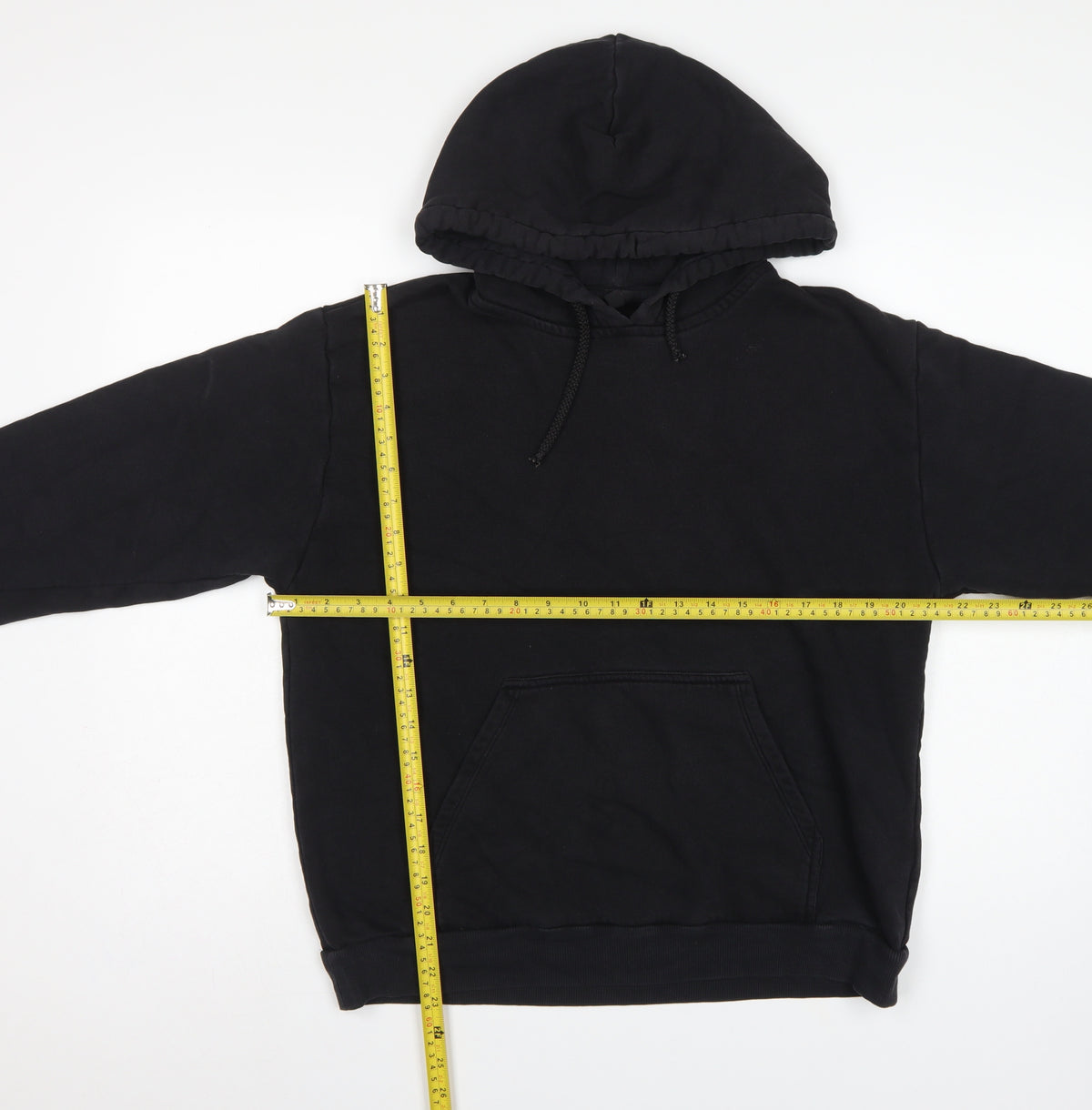 Topshop Women’s Black Size 10 Pullover Hoodie Drawstring Kangaroo Pocket
