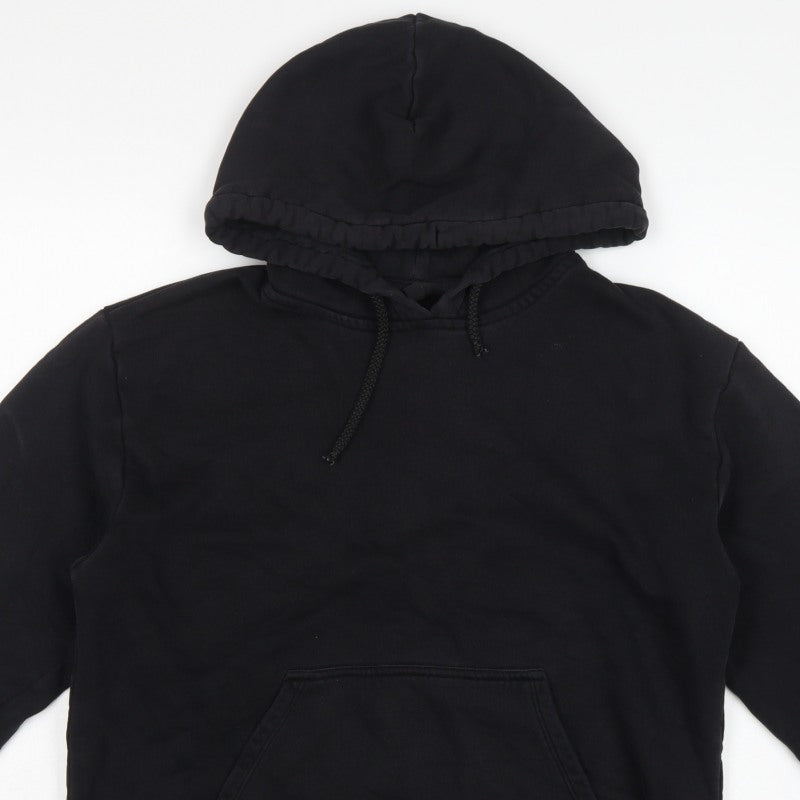 Topshop Women’s Black Size 10 Pullover Hoodie Drawstring Kangaroo Pocket