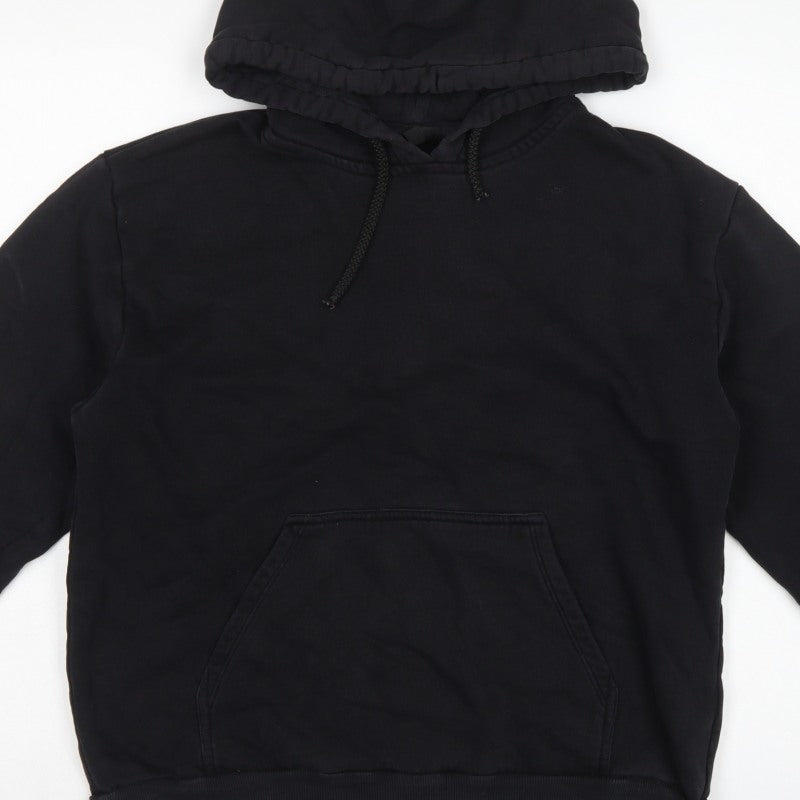 Topshop Women’s Black Size 10 Pullover Hoodie Drawstring Kangaroo Pocket