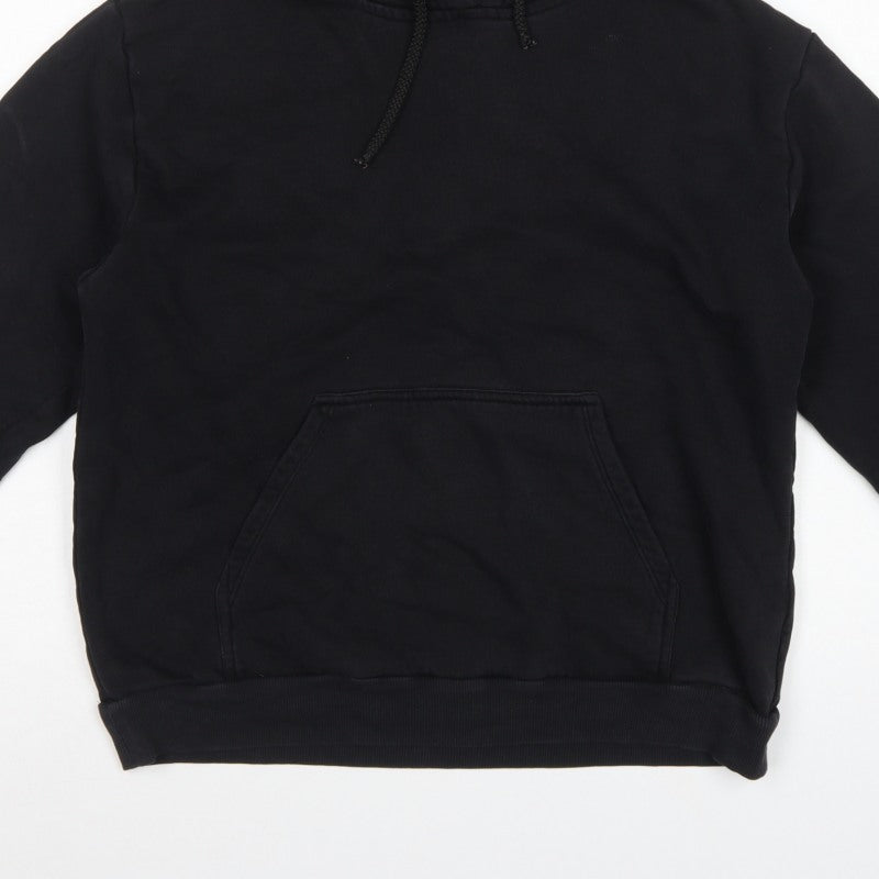 Topshop Women’s Black Size 10 Pullover Hoodie Drawstring Kangaroo Pocket