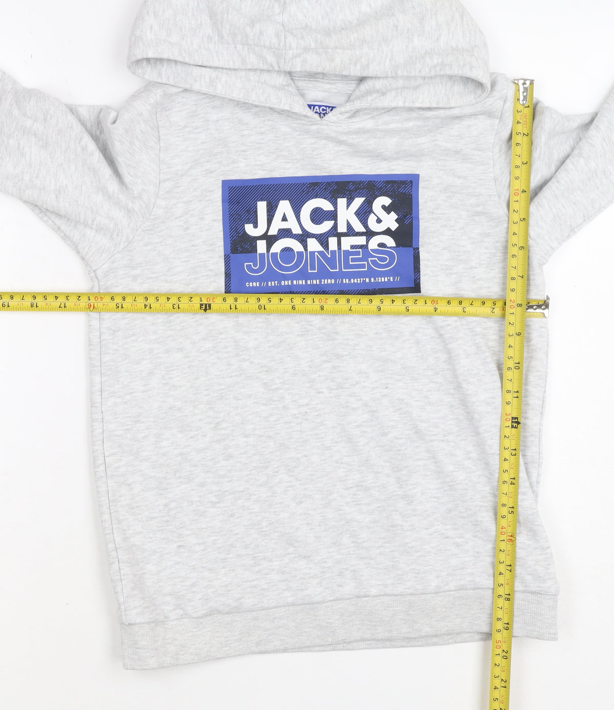 Jack & Jones Boys Grey 11-12 Years Pullover Logo Hoodie