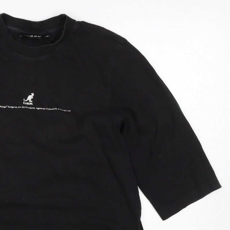 Kangol Women’s Black M Basic Logo Crew Neck Cotton T-Shirt
