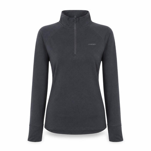 USAPRO Women’s Black UK 8 Quarter Zip High Neck Activewear Sweatshirt