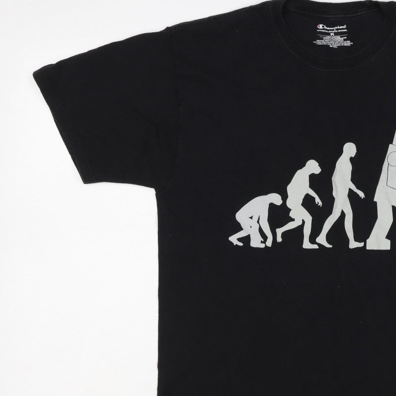 Champion Men’s Black M Robot Evolution Graphic Print T-Shirt