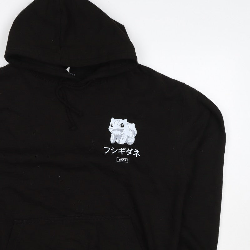 Just Hoods Men’s Black M Pokémon Bulbasaur Graphic Print Pullover Hoodie