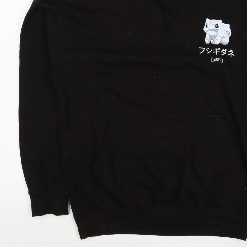 Just Hoods Men’s Black M Pokémon Bulbasaur Graphic Print Pullover Hoodie