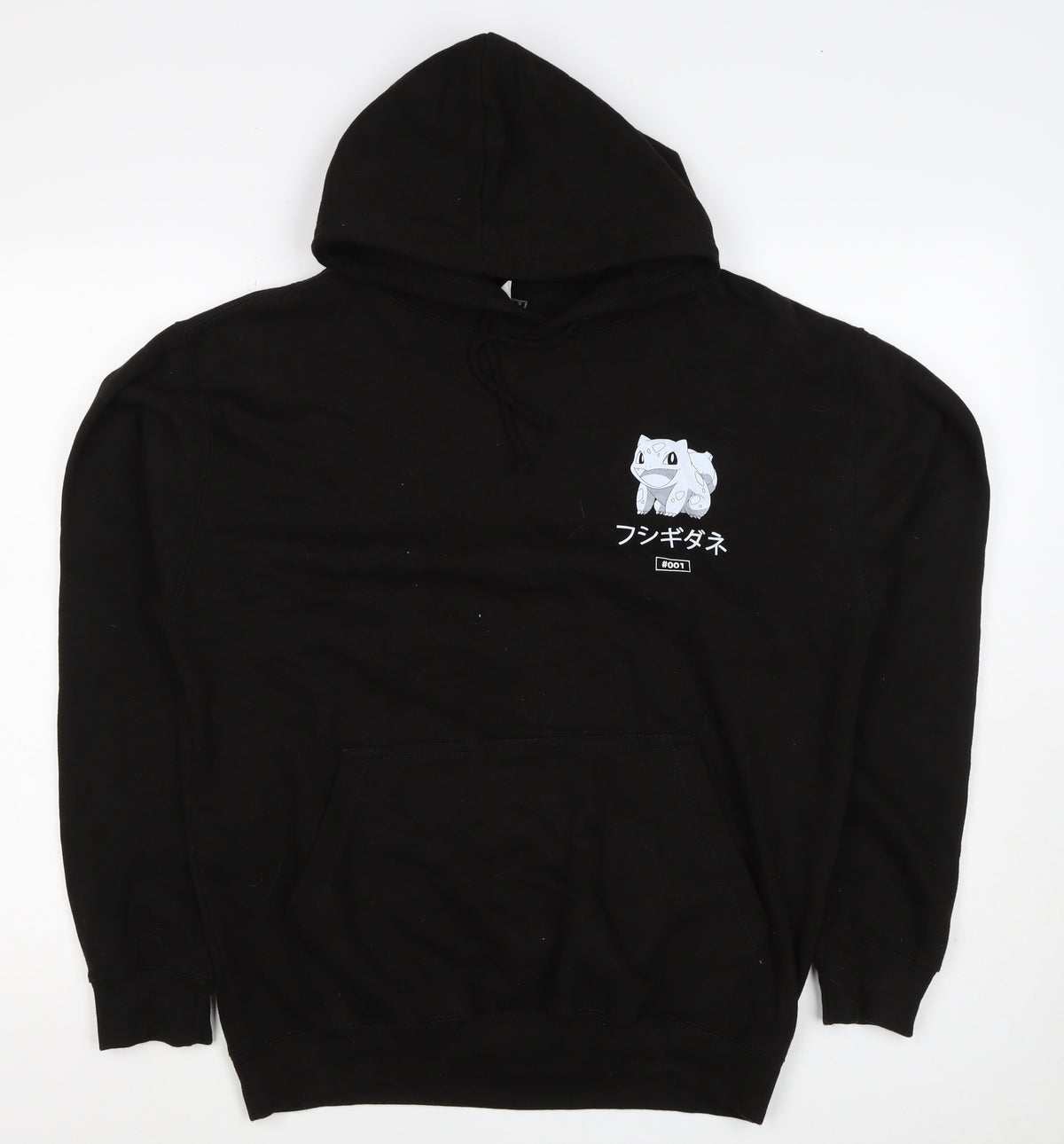Just Hoods Men’s Black M Pokémon Bulbasaur Graphic Print Pullover Hoodie