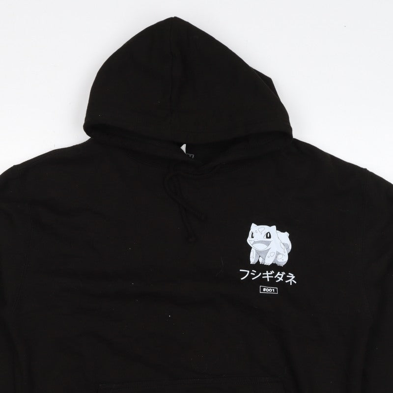 Just Hoods Men’s Black M Pokémon Bulbasaur Graphic Print Pullover Hoodie