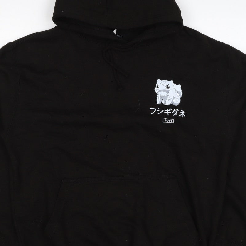 Just Hoods Men’s Black M Pokémon Bulbasaur Graphic Print Pullover Hoodie