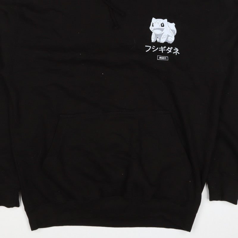 Just Hoods Men’s Black M Pokémon Bulbasaur Graphic Print Pullover Hoodie
