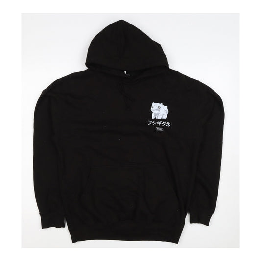 Just Hoods Men’s Black M Pokémon Bulbasaur Graphic Print Pullover Hoodie
