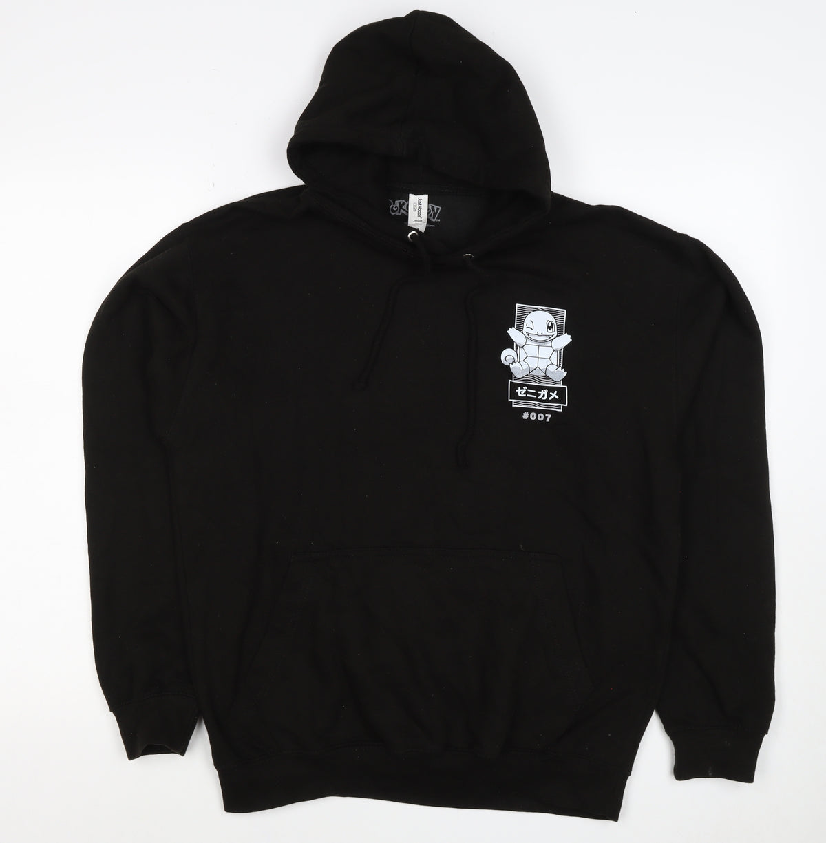 Just Hoods Men’s Black M Squirtle Pokémon Graphic Pullover Hoodie