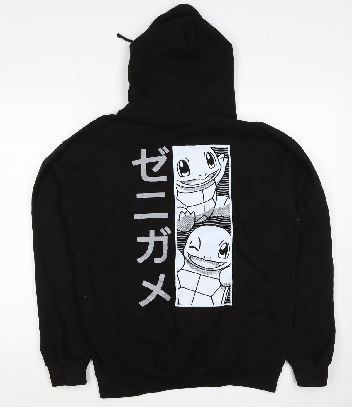 Just Hoods Men’s Black M Squirtle Pokémon Graphic Pullover Hoodie