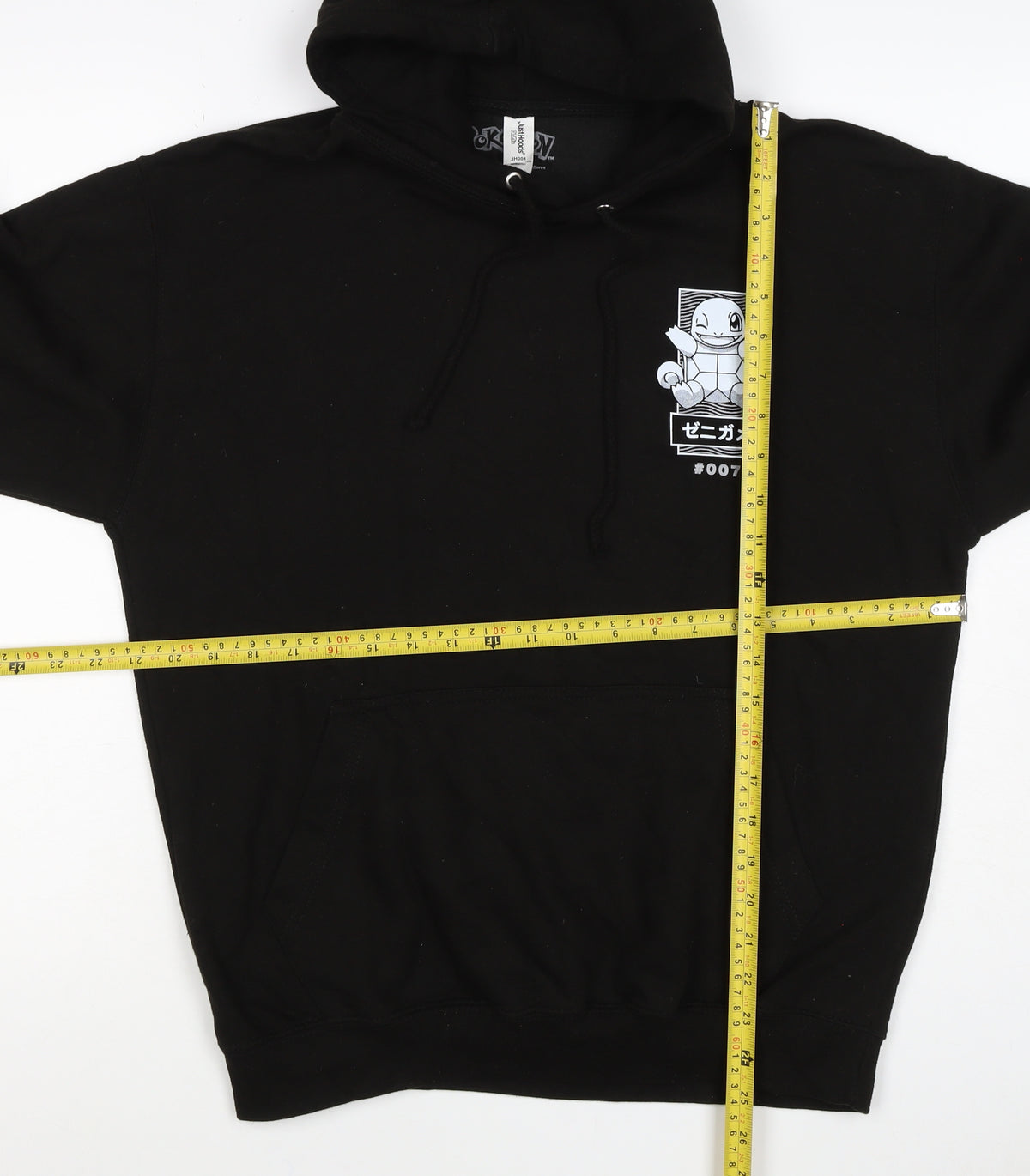 Just Hoods Men’s Black M Squirtle Pokémon Graphic Pullover Hoodie