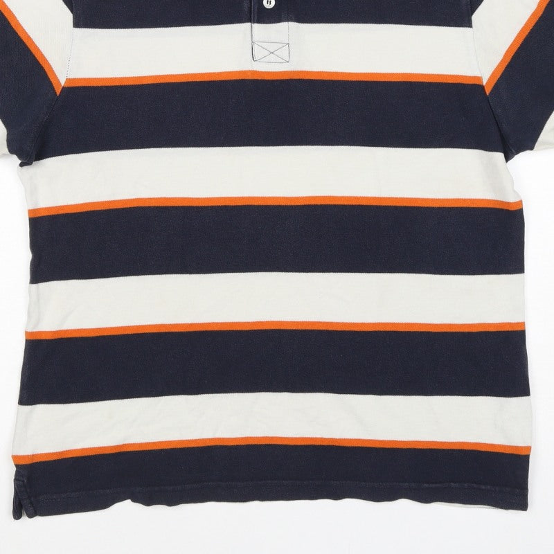 Blue Harbour Mens Navy Stripe Cotton Polo Shirt Small Classic