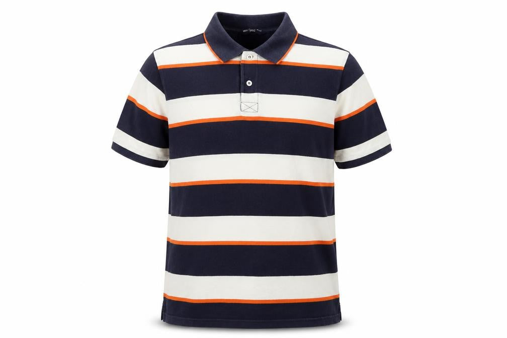 Blue Harbour Mens Navy Stripe Cotton Polo Shirt Small Classic