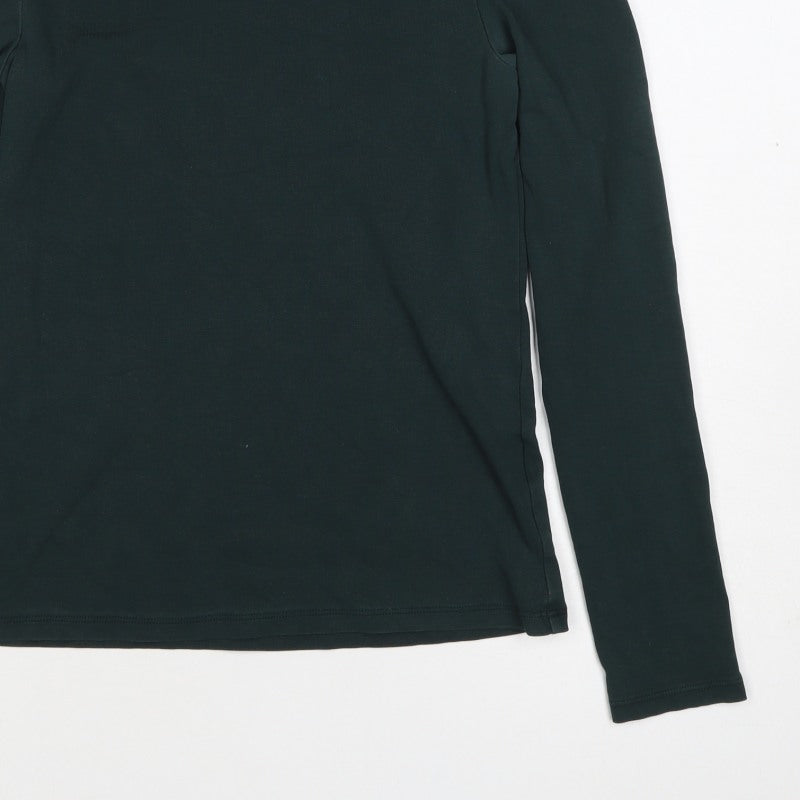 UNIQLO Women Black XS Roll Neck Long Sleeve Basic Jersey Top