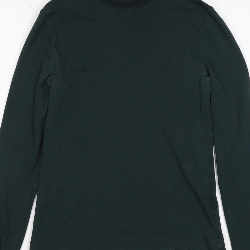 UNIQLO Women Black XS Roll Neck Long Sleeve Basic Jersey Top