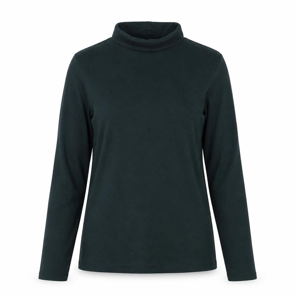 UNIQLO Women Black XS Roll Neck Long Sleeve Basic Jersey Top