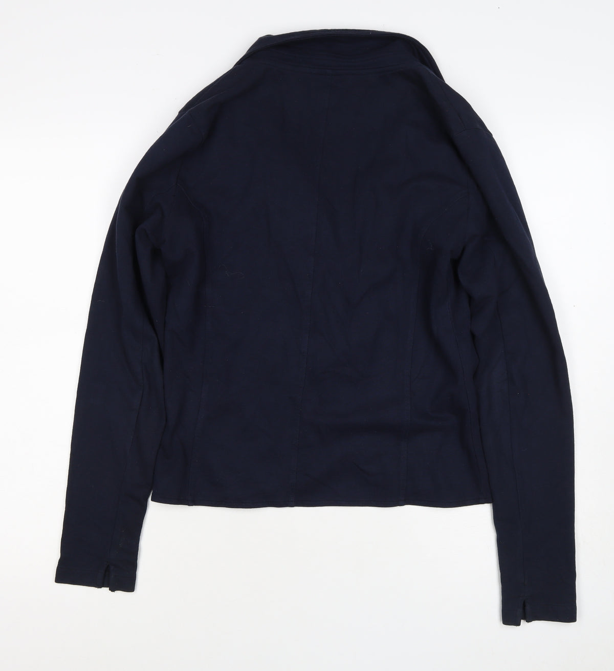 Lee Cooper Women Blue L Cotton Jersey One Button Blazer