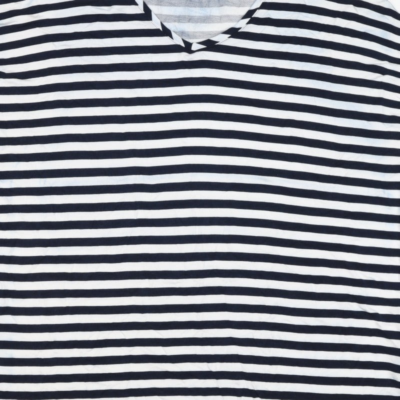 Roman Women’s Blue White Stripe V-Neck Tunic Top Size 18