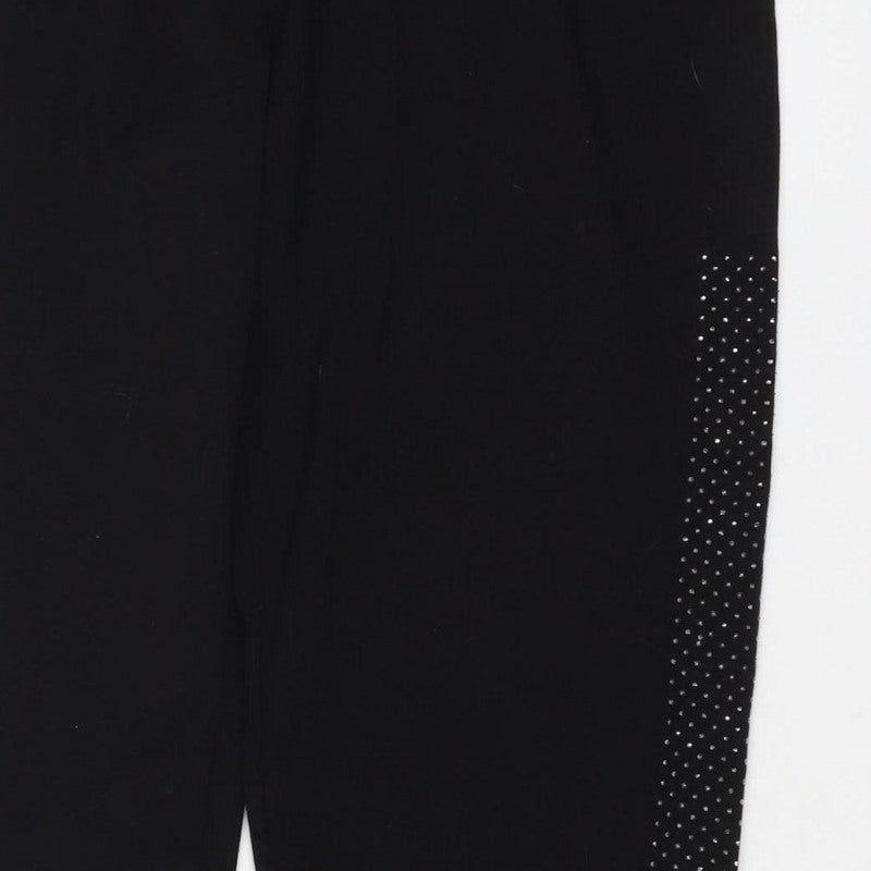 Frank Usher Women’s Black 2XL Rhinestone Stretch Leggings