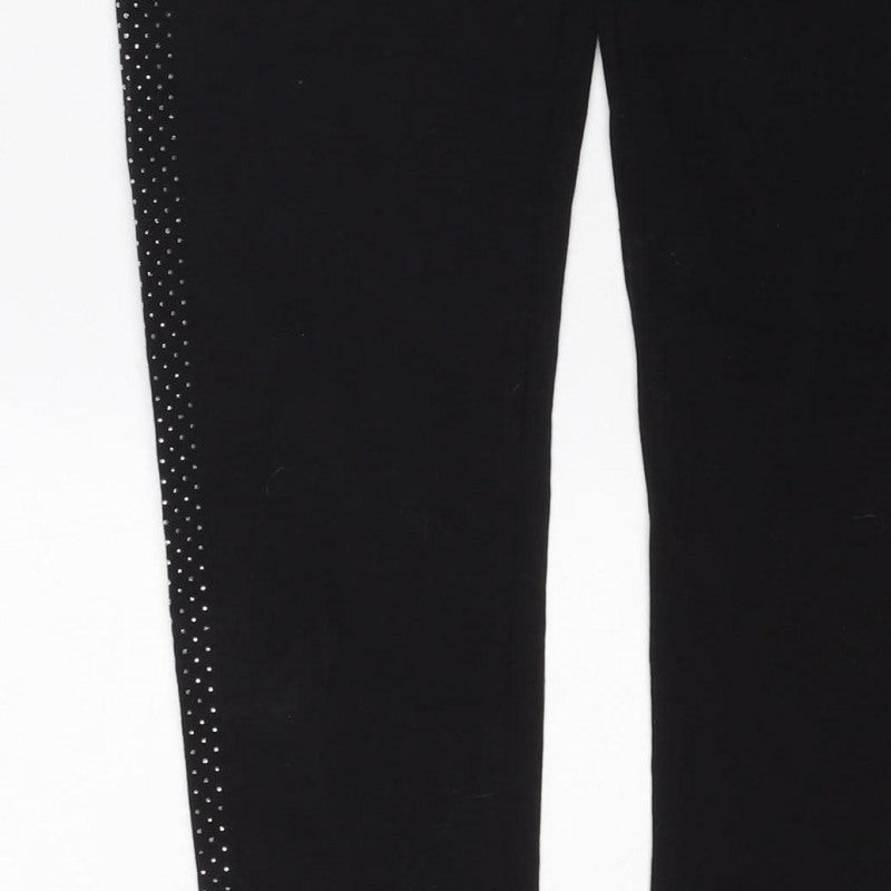 Frank Usher Women’s Black 2XL Rhinestone Stretch Leggings