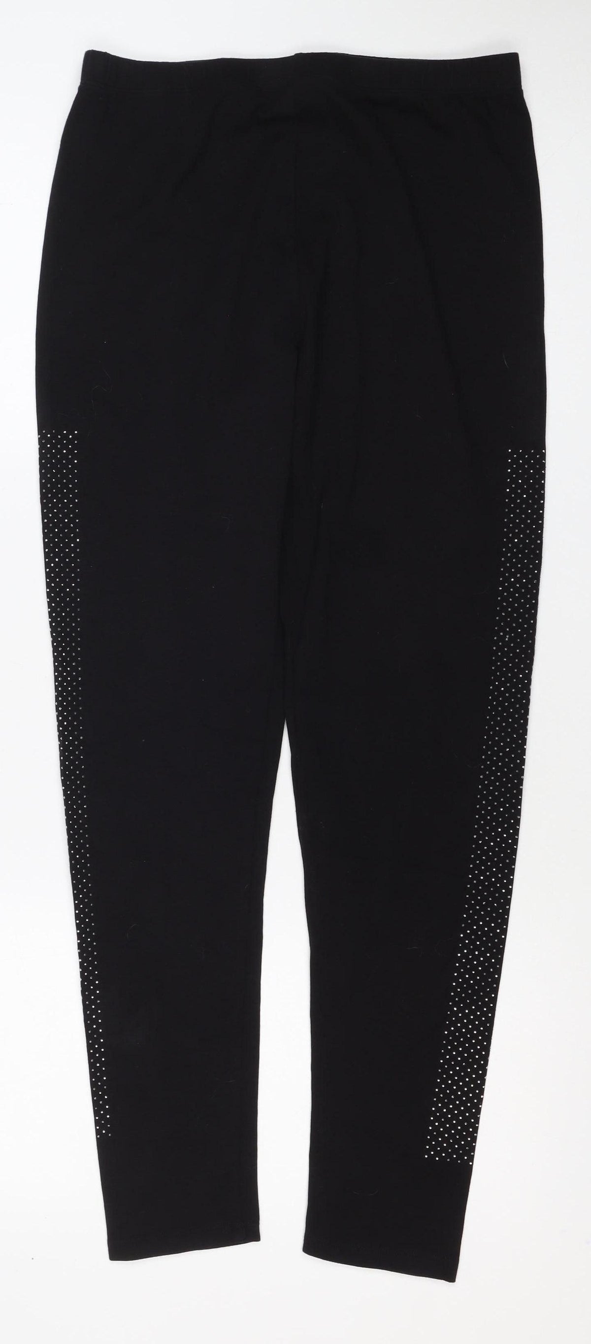 Frank Usher Women’s Black 2XL Rhinestone Stretch Leggings
