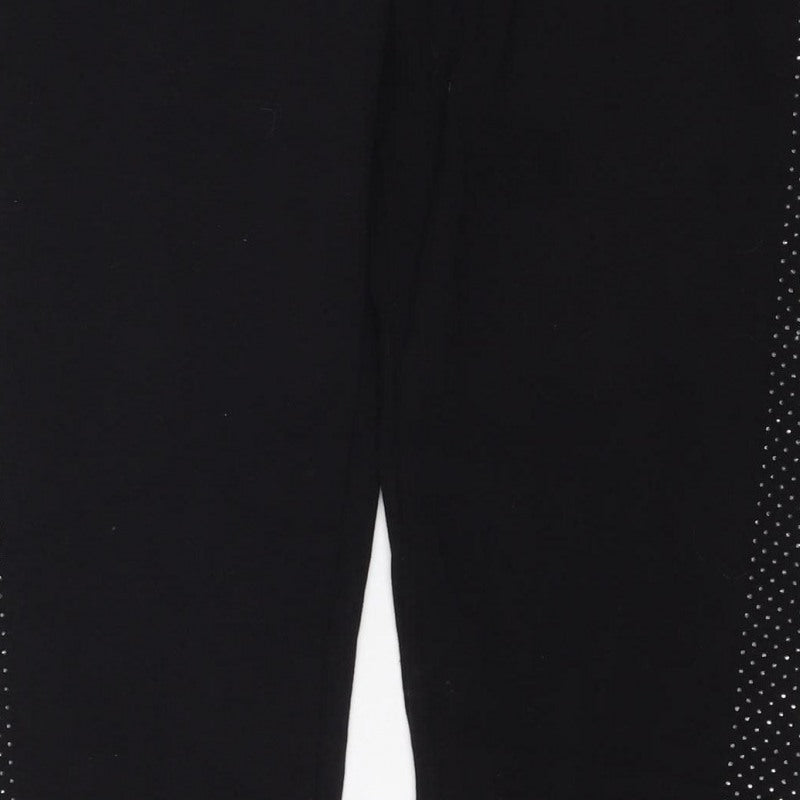 Frank Usher Women’s Black 2XL Rhinestone Stretch Leggings