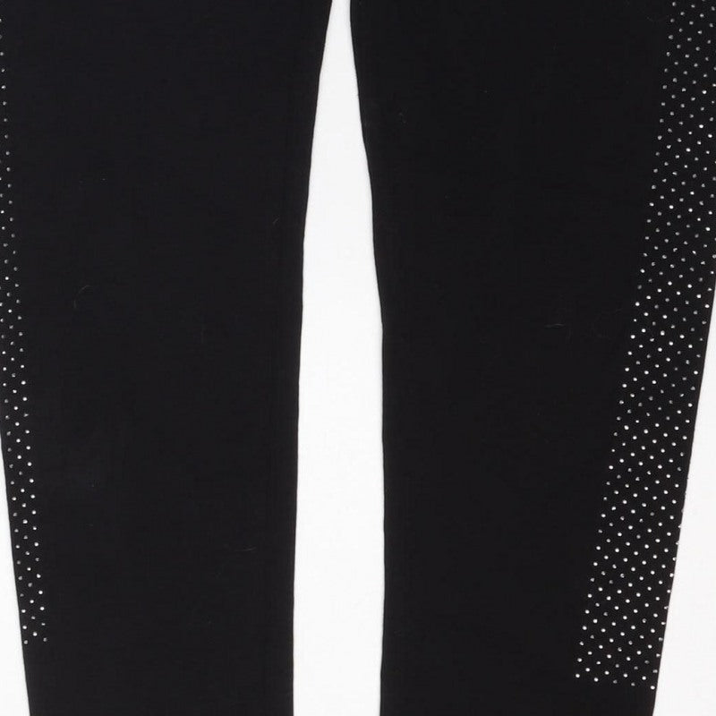 Frank Usher Women’s Black 2XL Rhinestone Stretch Leggings