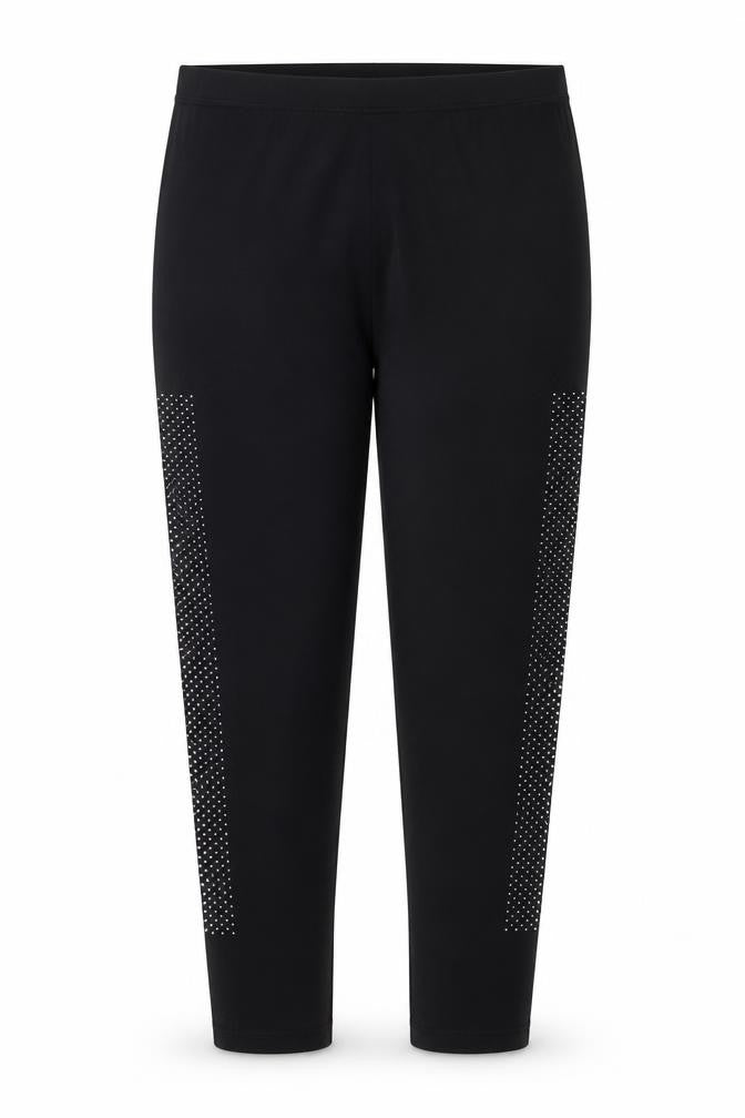 Frank Usher Women’s Black 2XL Rhinestone Stretch Leggings